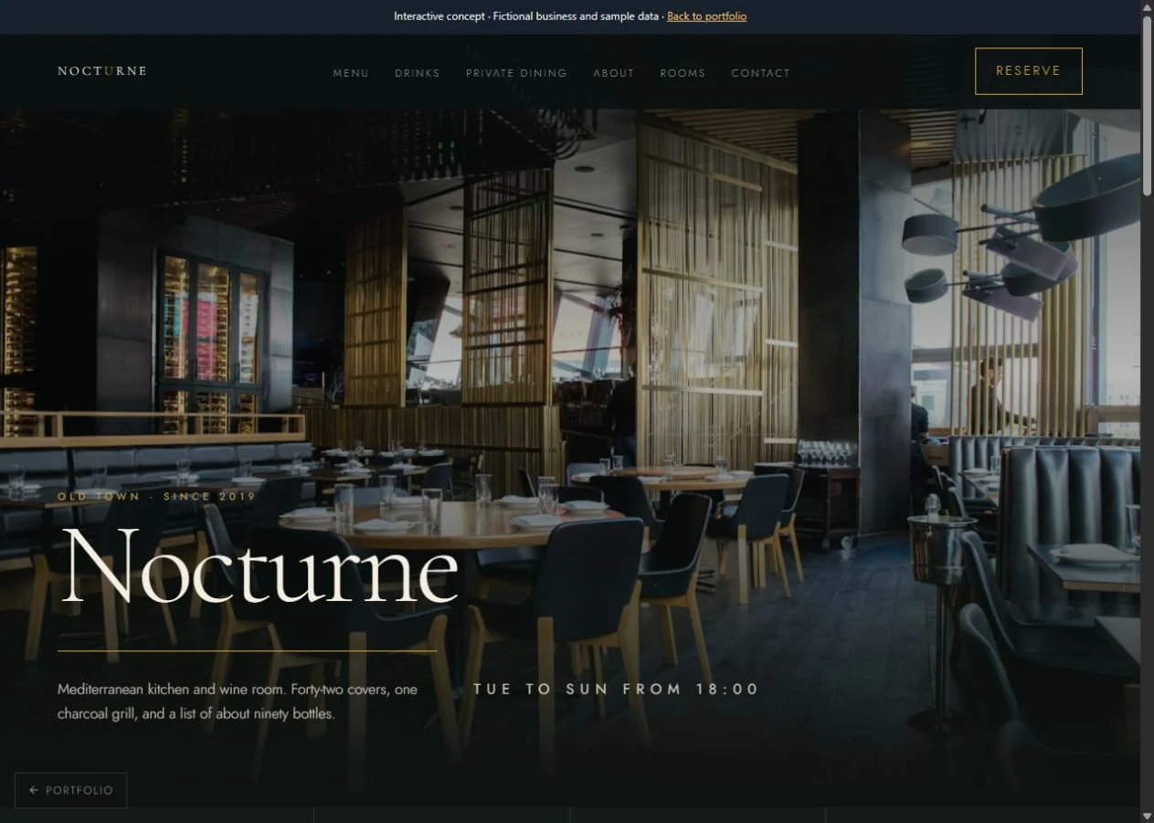 Nocturne website preview